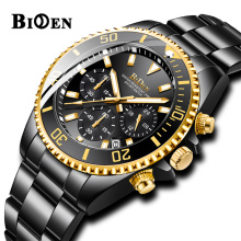 2020 NEW Men Sport Business Watch Calendar Luminous Luxury Top Brand Men's Stainless Steel Quartz Clocks BIDEN 0163 2